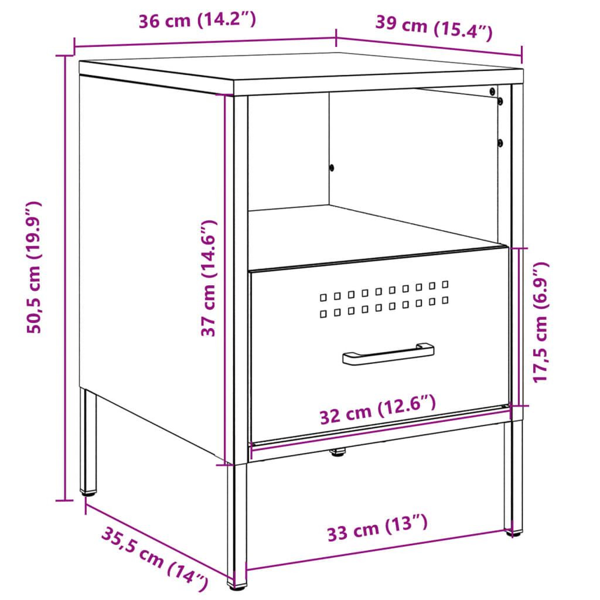 Voir la diapositive 6 : VIDAXL Tables de chevet 2 pcs jaune moutarde 36x39x50,5 cm acier