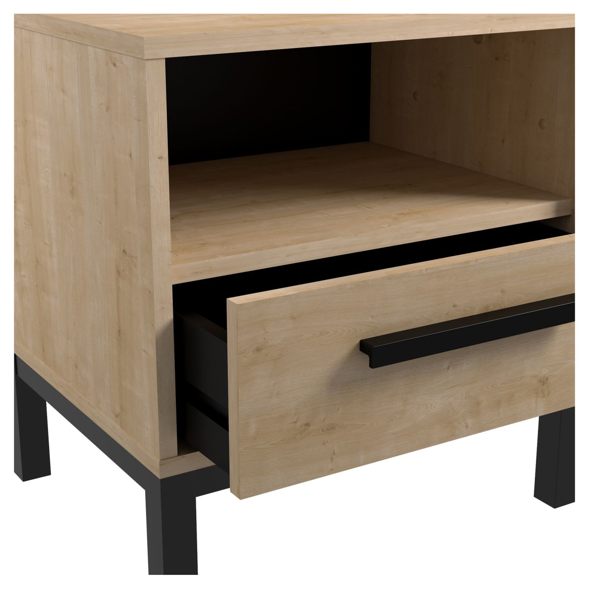 Voir la diapositive 2 : Chevet 1 tiroir esprit industriel L44cm DOWNTOWN