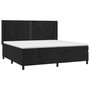Voir la diapositive 3 : VIDAXL Sommier a lattes de lit et matelas Noir 200x200 cm Velours