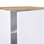 Voir la diapositive 6 : ID MARKET Table de chevet ESTER 1 porte métal blanc plateau façon hêtre design industriel