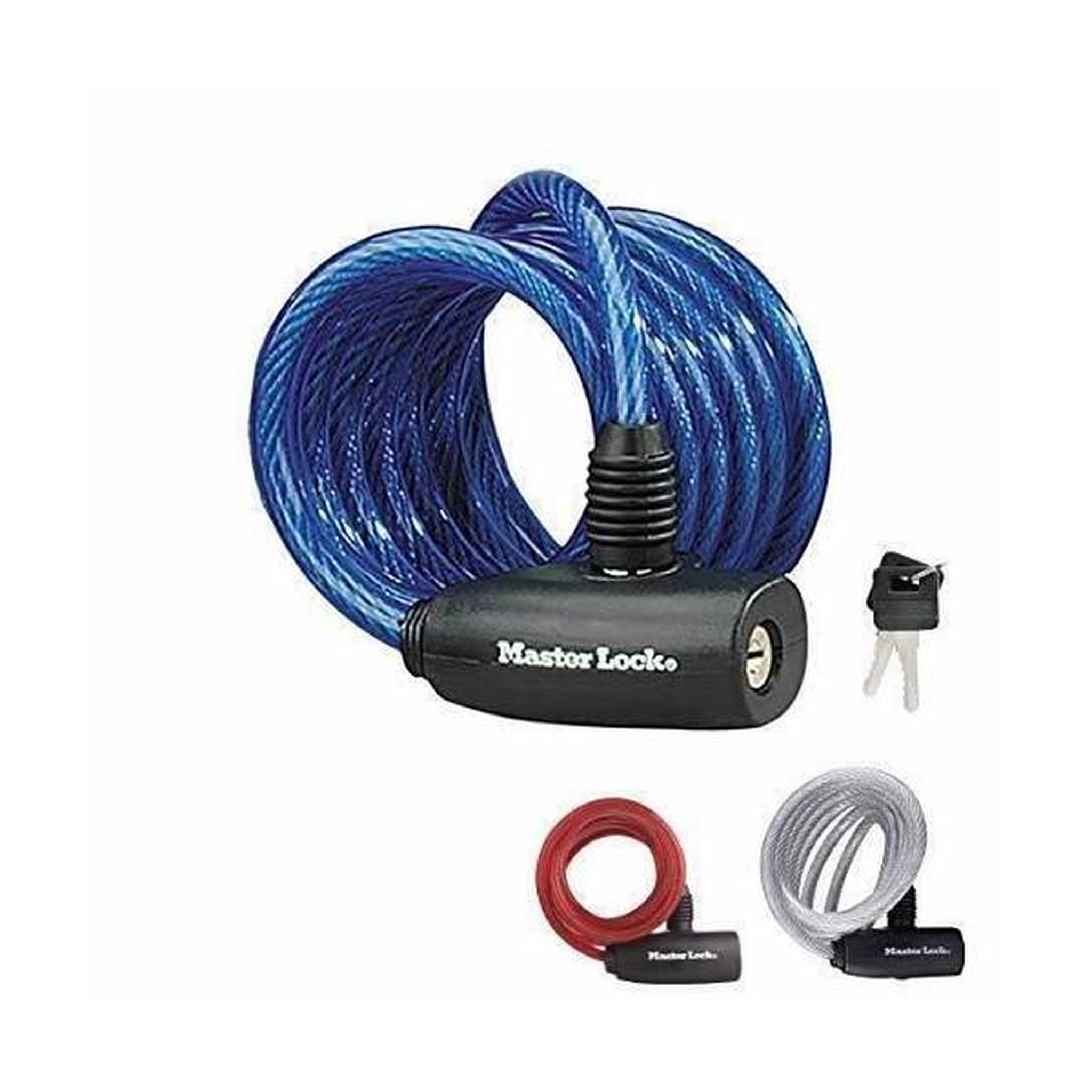 Voir la diapositive 3 : Master lock Antivol câble Masterlock - 8127EURDPRO - 1,8m x 8mm - Acier torsadé - Bleu