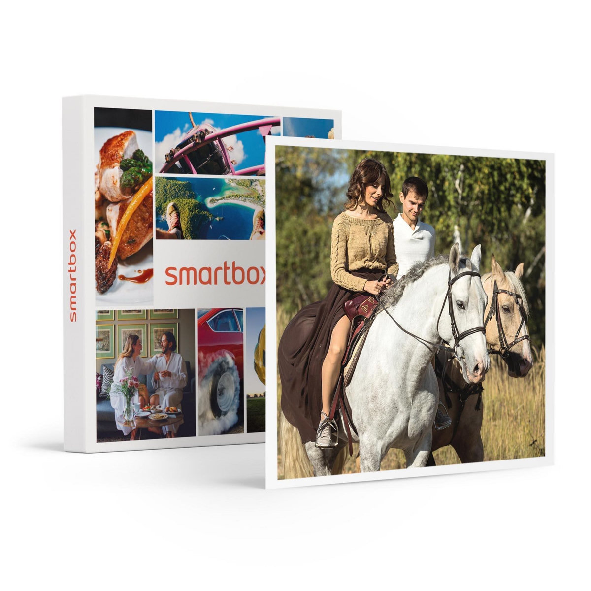 Smartbox Séjour de 2 jours avec petit-déjeuner et balade à cheval en France en duo - Coffret Cadeau Séjour