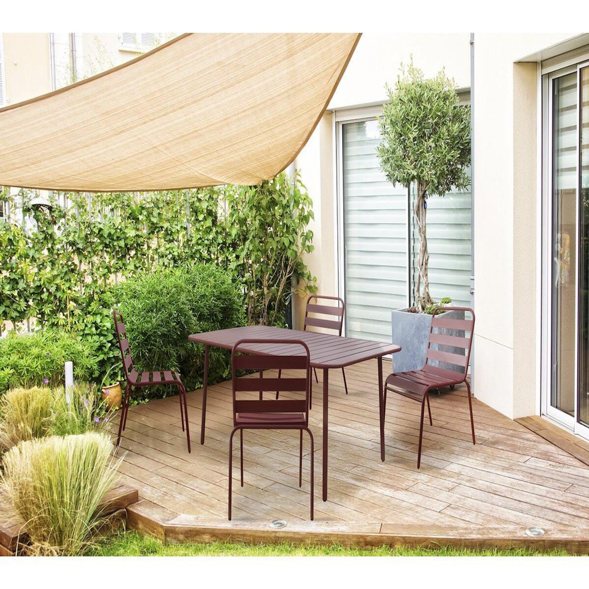 Habitat et Jardin Table jardin en métal  Bilbao  - 150 x 90 x 71 cm - Terracotta