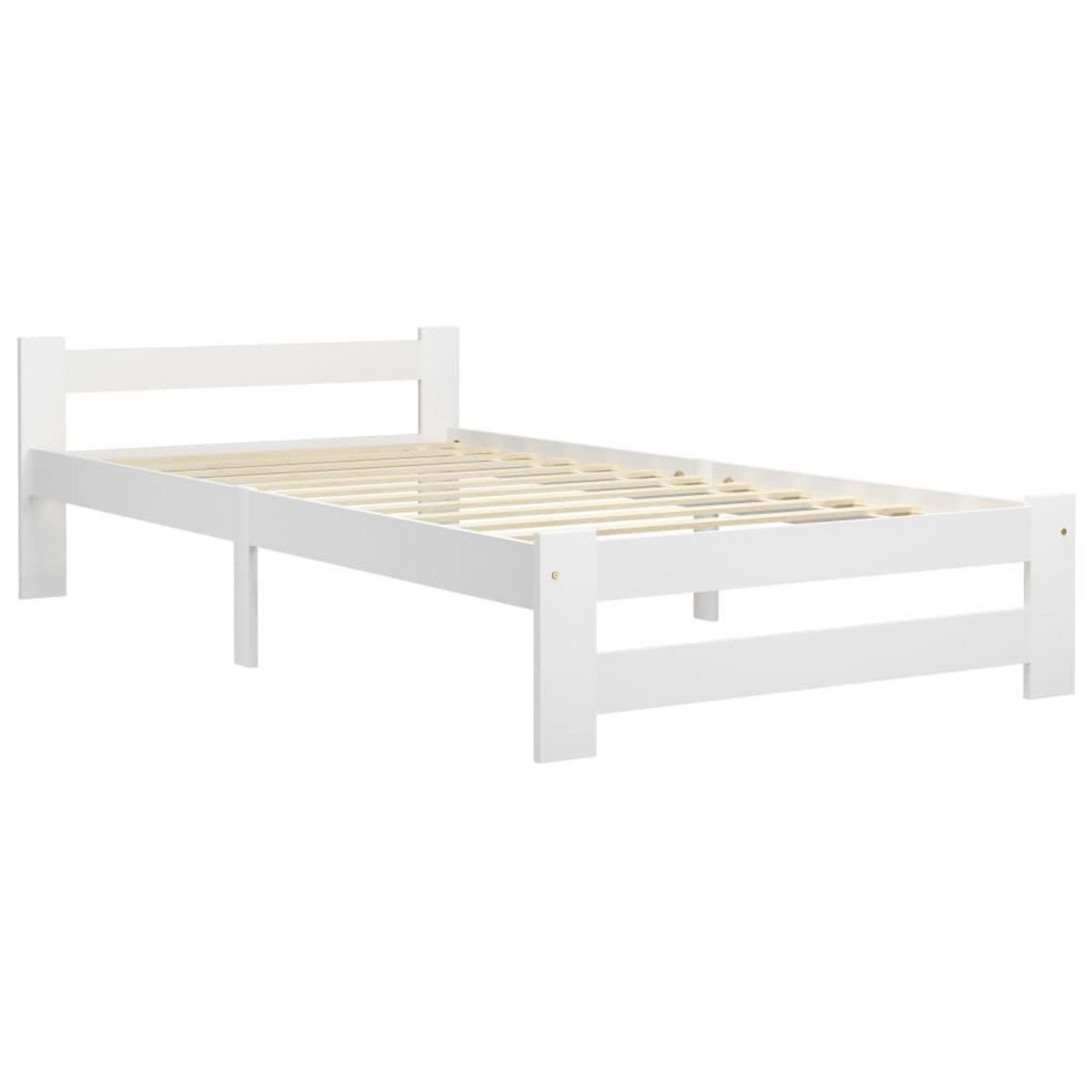 VIDAXL Cadre de lit sans matelas blanc bois de pin massif 90x200 cm