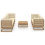 Voir la diapositive 3 : VIDAXL Salon de jardin 8 pcs avec coussins Bois de pin massif
