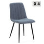Voir la diapositive 1 : VS VENTA-STOCK Pack 4 chaises Sagi recouvertes de tissu bleu