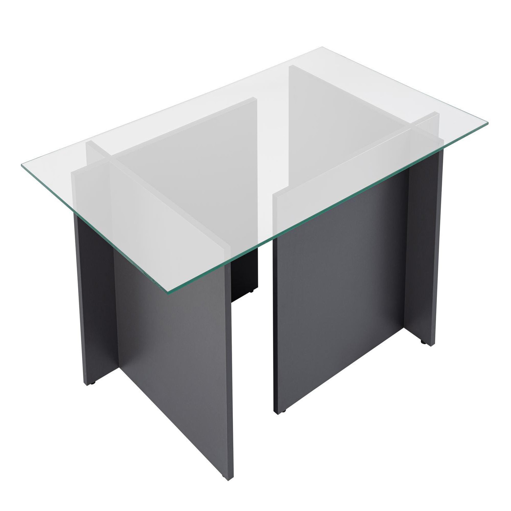 Habitat et Jardin Table basse en verre  vetrino  105 x 65 x 40 cm - anthracite