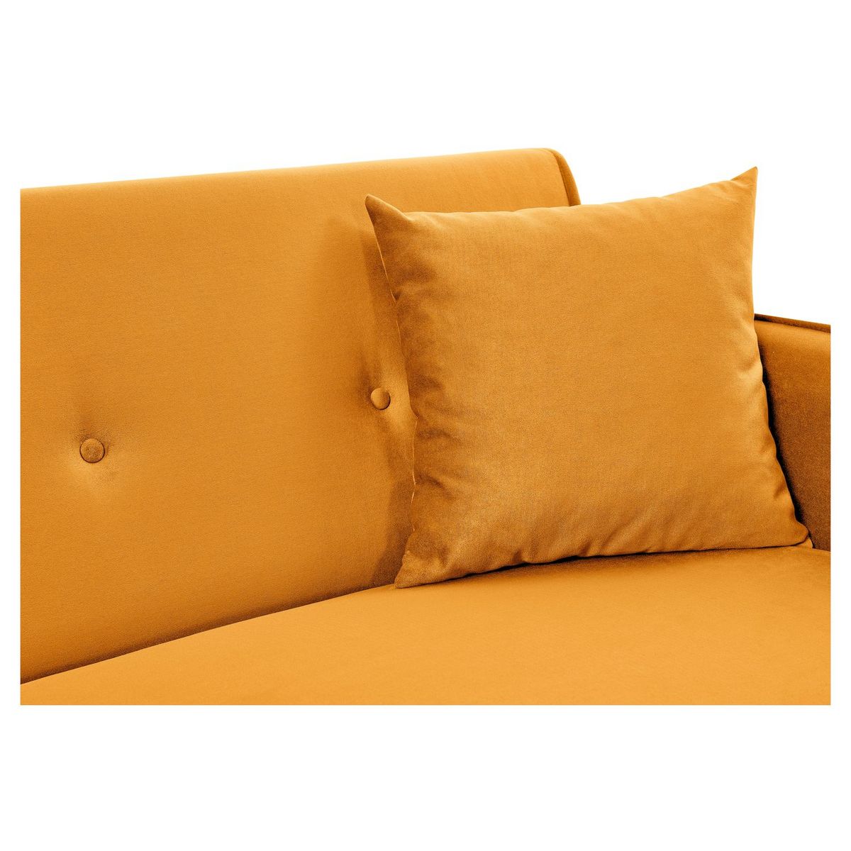 Canapé droit convertible 3 places tissu pieds bois clair BONJO