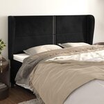 VIDAXL Tete de lit avec oreilles Noir 203x23x118/128 cm Velours