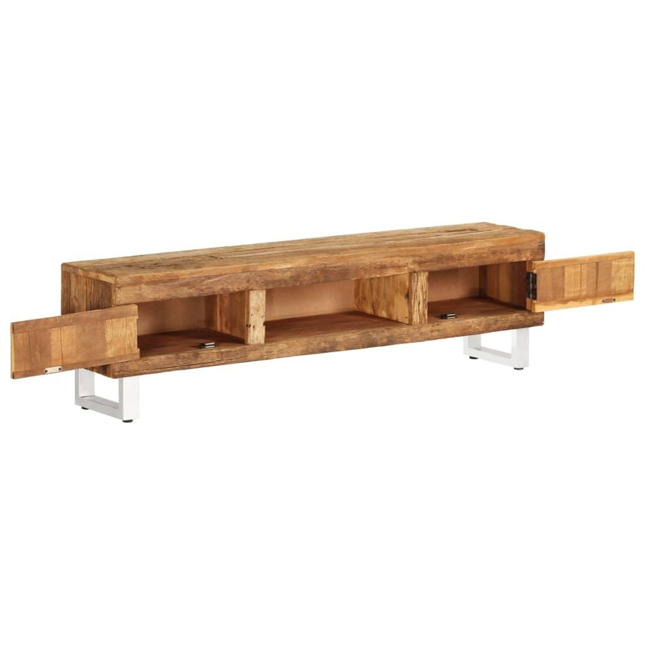 Voir la diapositive 5 : VIDAXL Meuble TV Bois de recuperation massif 140x30x40 cm