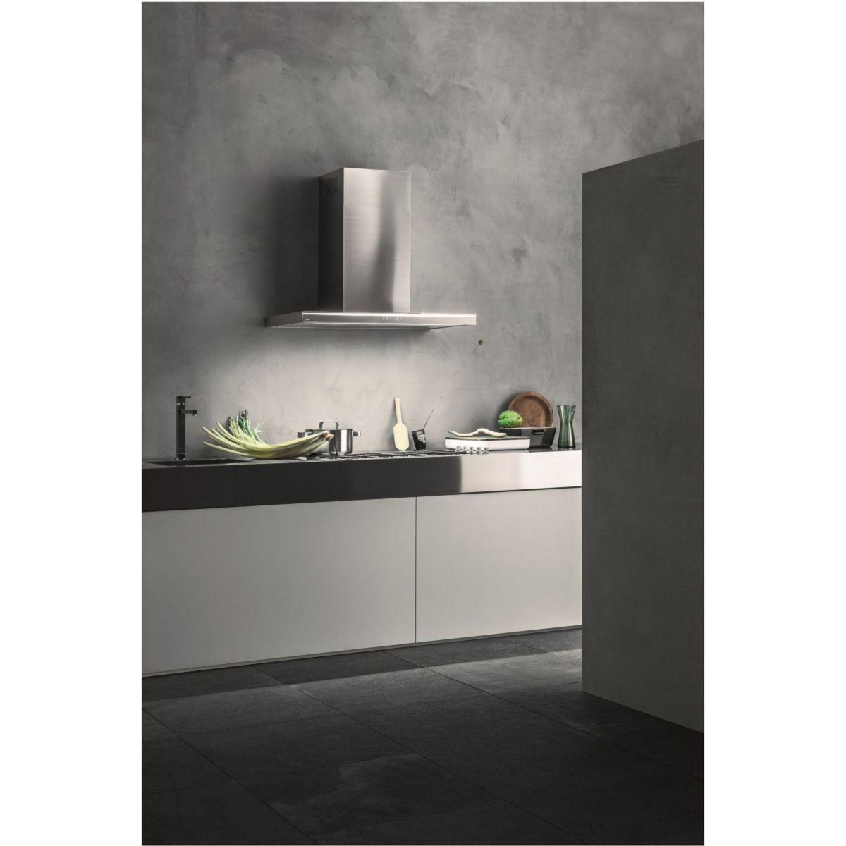 Falmec Hotte décorative murale LUMINA 1430 MURAL 90 INOX/VERRE Gris