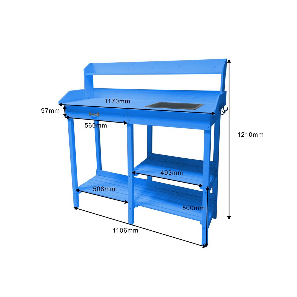 Ensemble atelier de jardinage en bois bleu CUB 