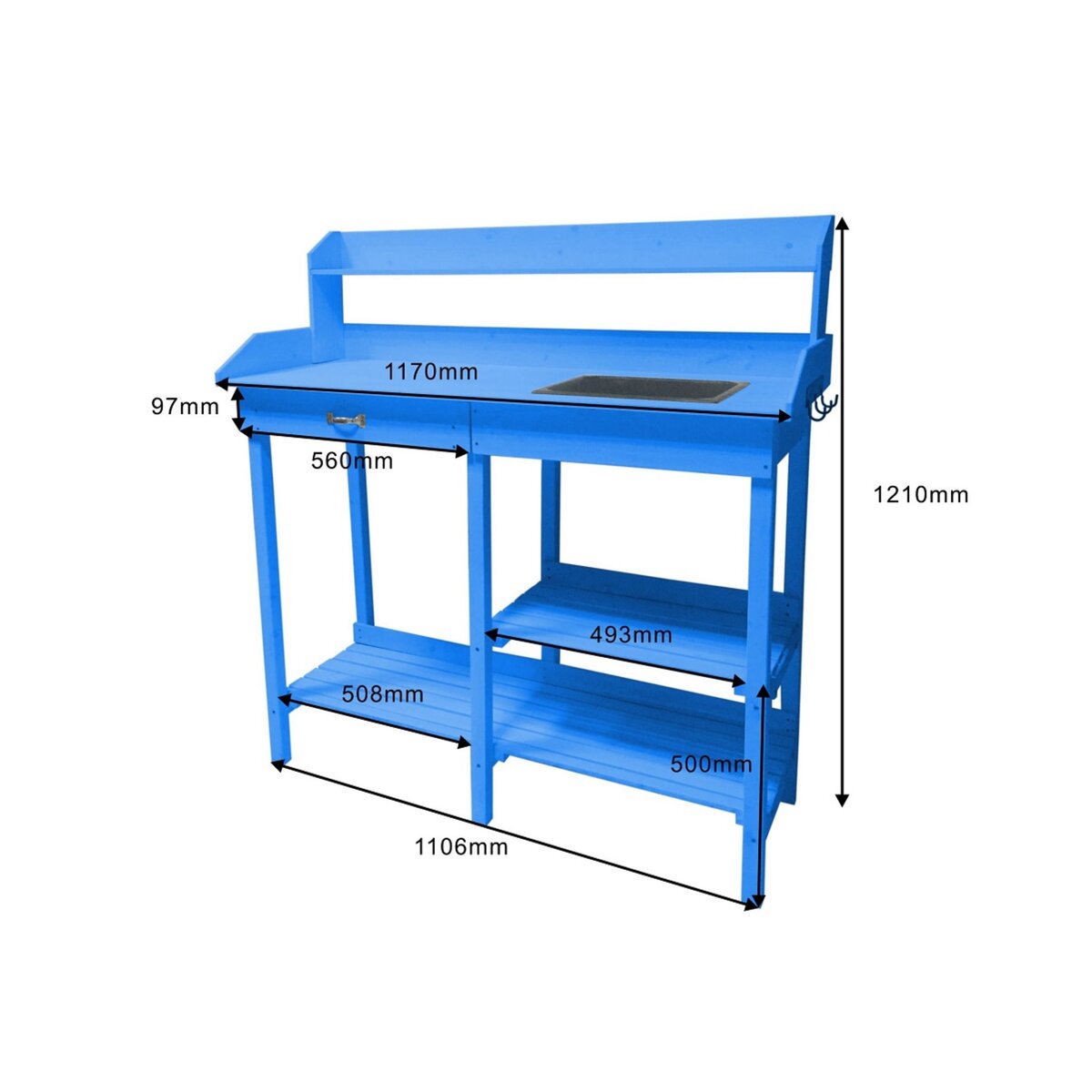 Ensemble atelier de jardinage en bois bleu CUB 