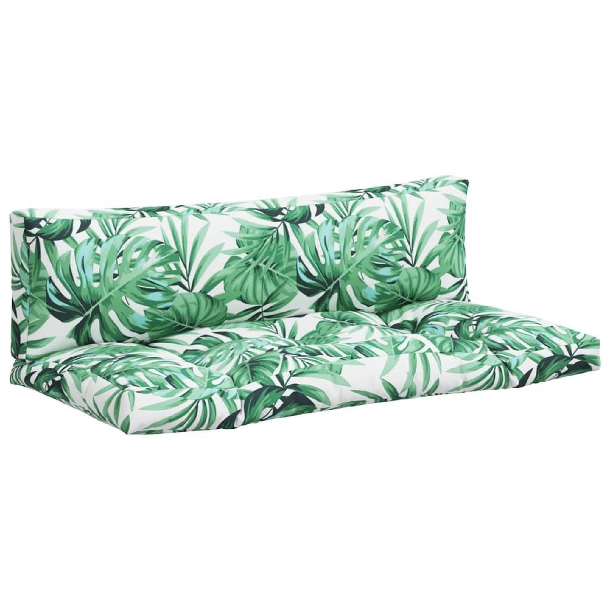 Voir la diapositive 2 : VIDAXL Coussins de palette lot de 2 motif de feuilles tissu