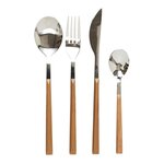 Paris Prix Ménagère 16 Pièces  Effet Bois  25cm Marron