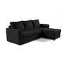 Voir la diapositive 2 : BEST MOBILIER Martha - canapé d'angle réversible 4 places - convertible avec coffre - en tissu