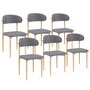 Voir la diapositive 1 : ID MARKET Lot de 6 chaises scandinaves CELESTINE en tissu gris clair effet chiné pour salle à manger