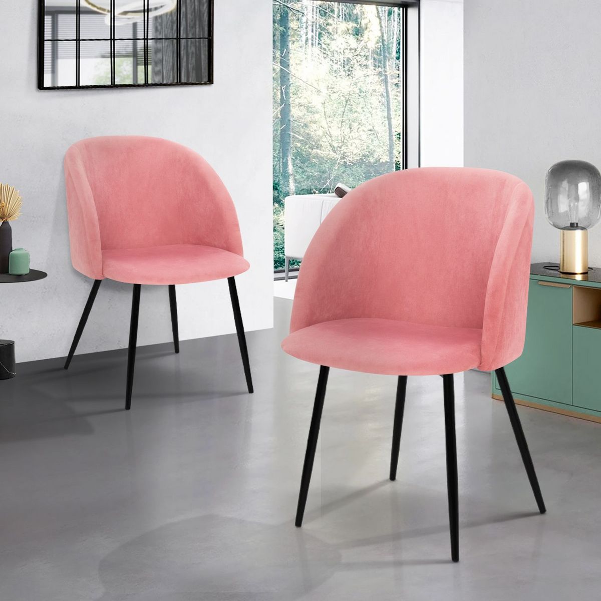 Lot de 2 chaises en velours NINON