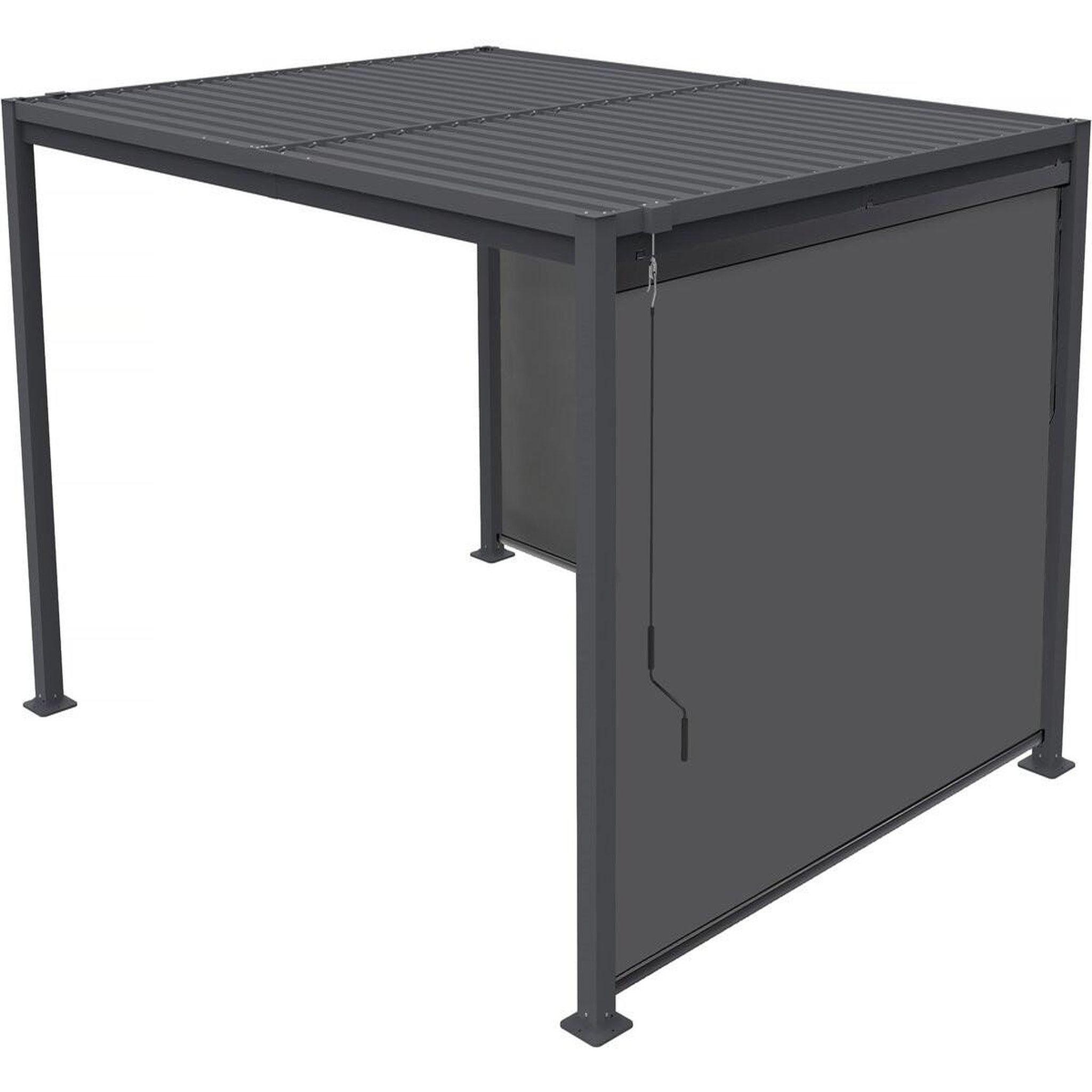 Habitat et Jardin Pergola bioclimatique avec 2 stores en acier galvanisé  howard  - 3 x 4 m - gris