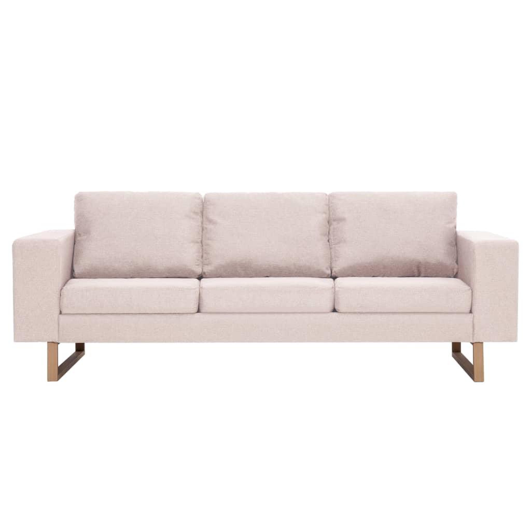Voir la diapositive 3 : VIDAXL Canape a 3 places Tissu Creme
