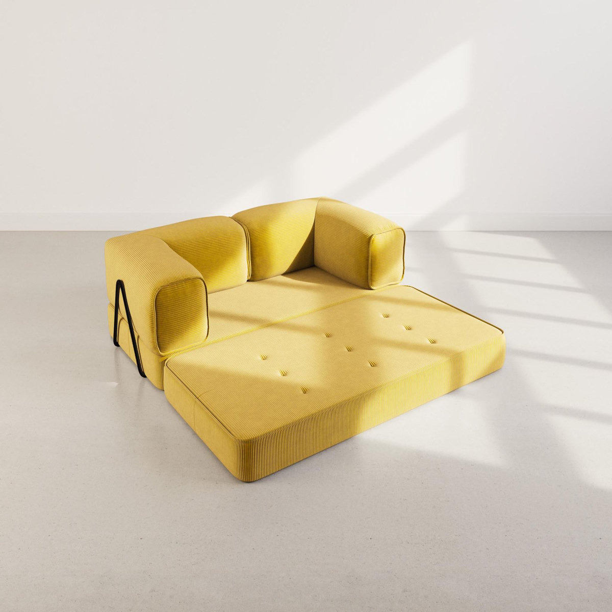 LISA DESIGN Poppy - canapé 3 places convertible en velours côtelé