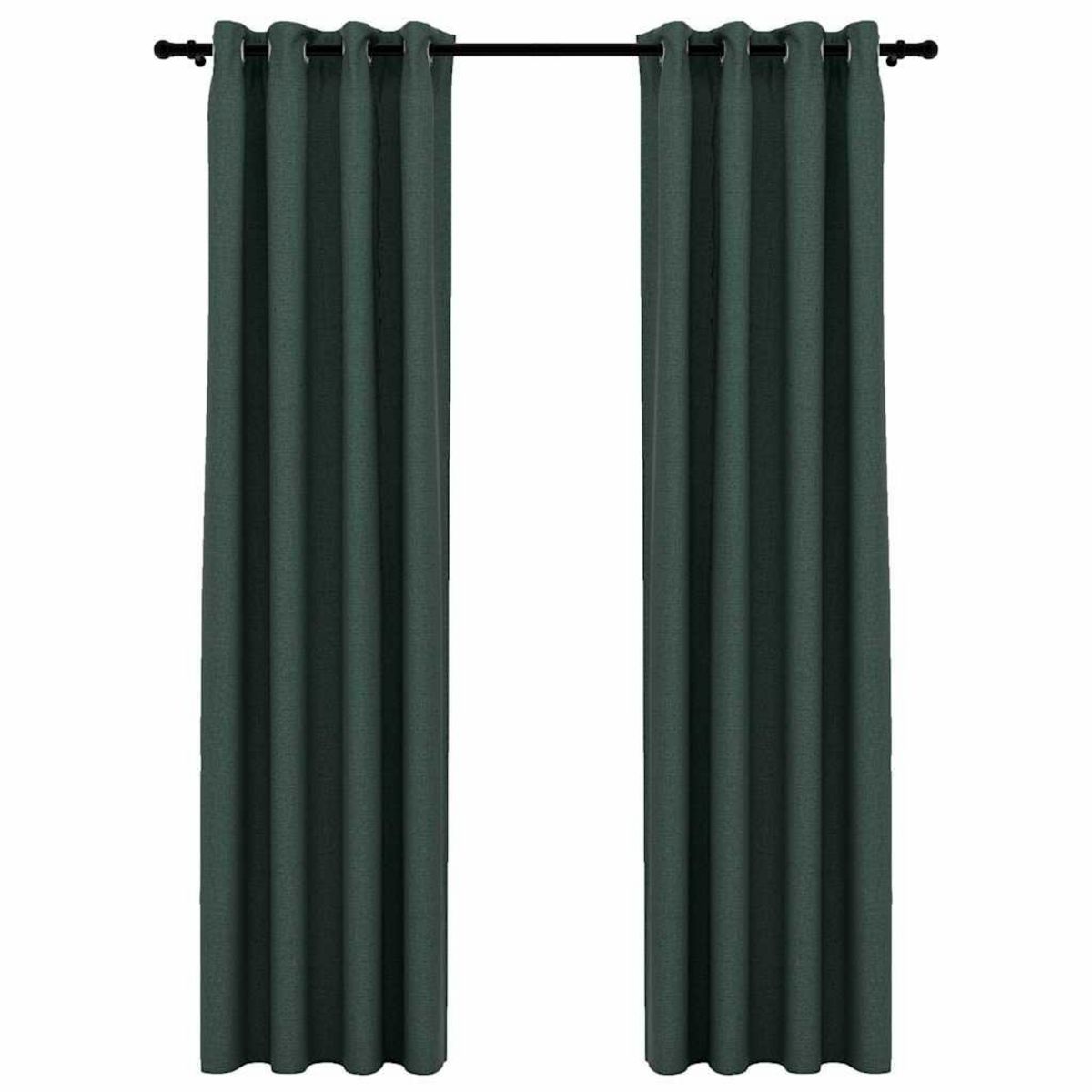 VIDAXL Rideaux occultants Aspect lin avec œillets 2 pcs Vert 140x245cm