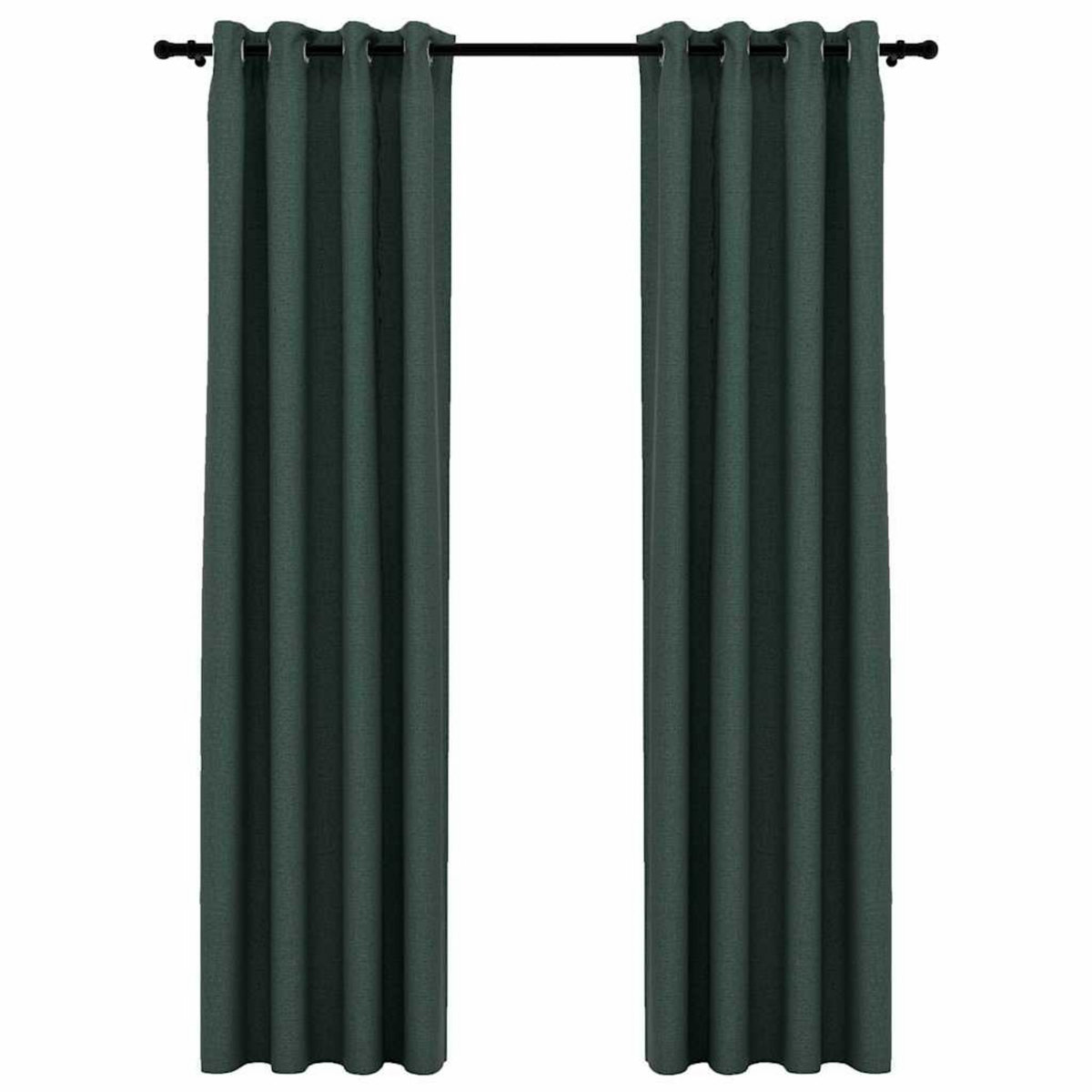 VIDAXL Rideaux occultants Aspect lin avec œillets 2 pcs Vert 140x245cm
