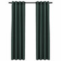 Voir la diapositive 2 : VIDAXL Rideaux occultants Aspect lin avec œillets 2 pcs Vert 140x245cm