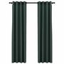 Voir la diapositive 2 : VIDAXL Rideaux occultants Aspect lin avec œillets 2 pcs Vert 140x245cm