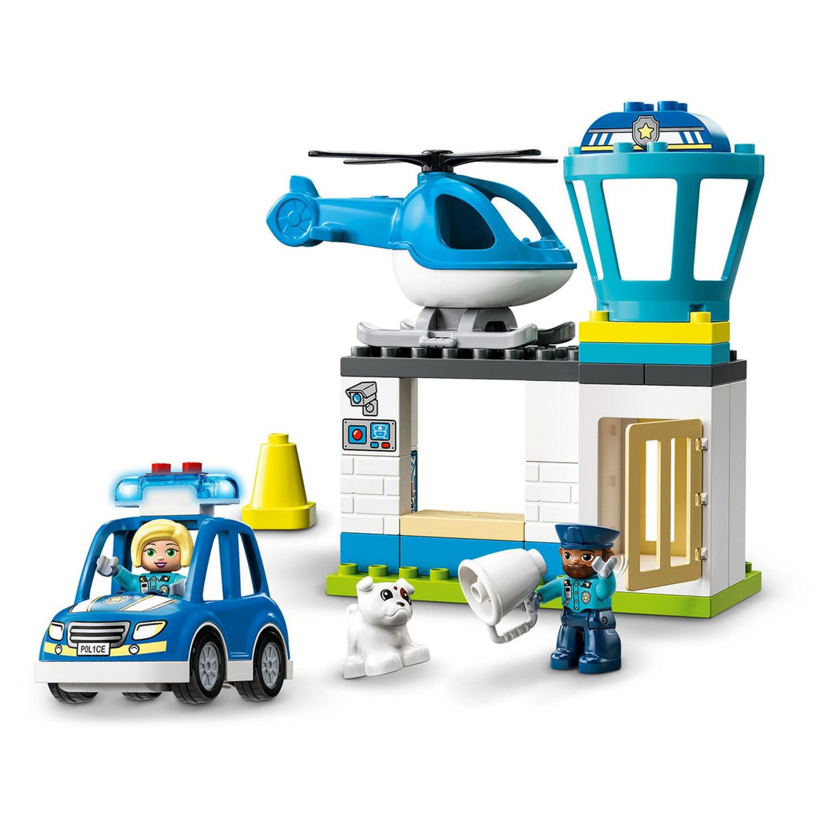 LEGO DUPLO 10959 - Le Commissariat et l&rsquo;Hélicoptère de la Police, Jouet d'Éveil