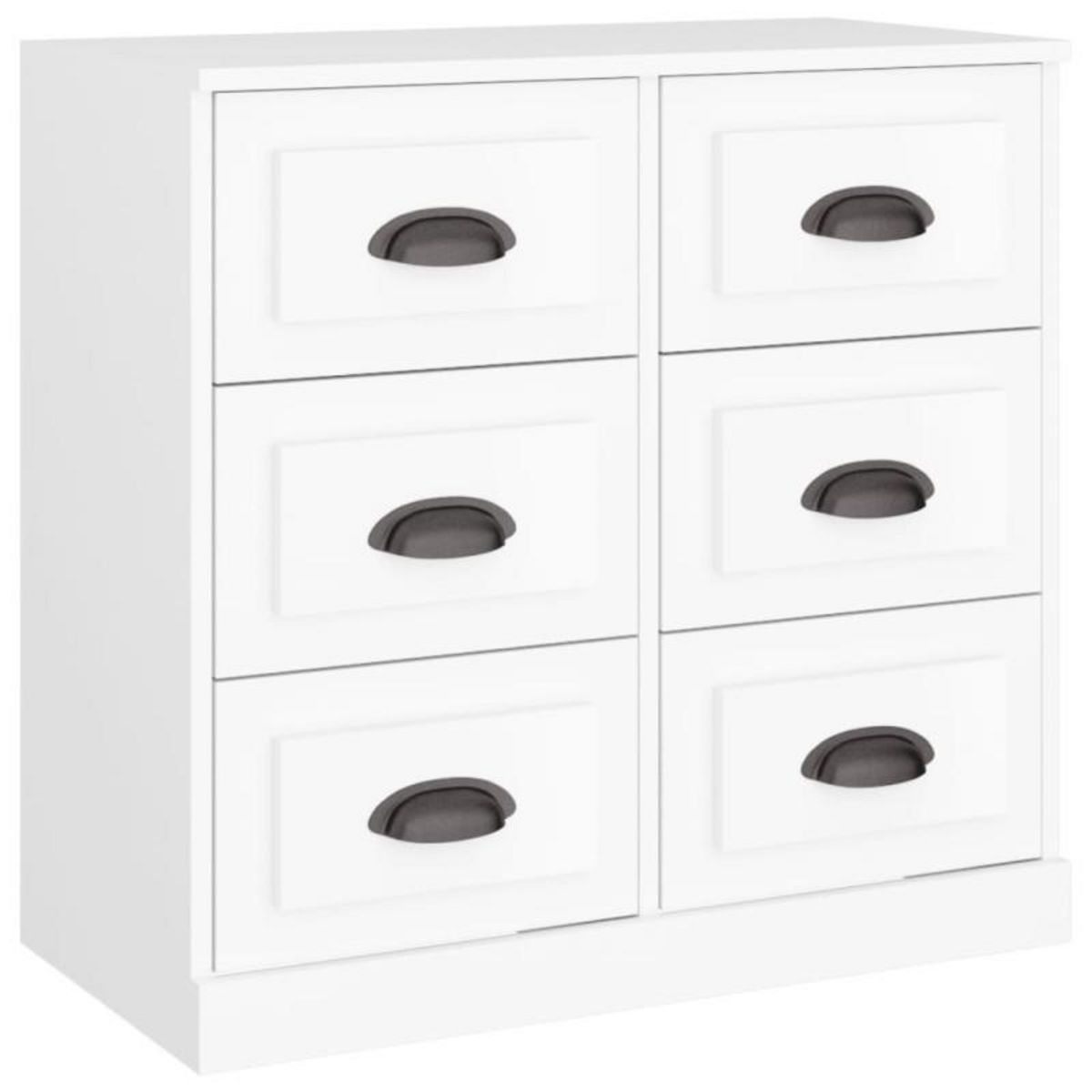 VIDAXL Buffets 2 pcs blanc bois d ingénierie