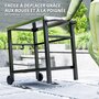 Voir la diapositive 6 : OUTSUNNY Desserte jardin - chariot pour plancha barbecue - étagère, 4 + 1 crochets - métal gris plateau acier inox