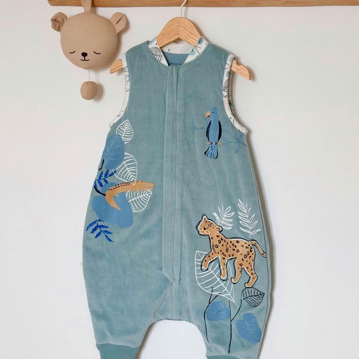 Petit Béguin Turbulette d'hiver en velours avec pieds retroussables Félintrépide