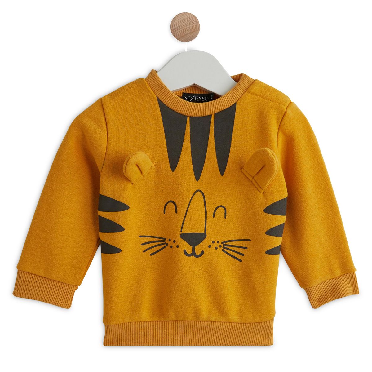 IN EXTENSO Sweat col rond molleton coton bio lion bébé garçon