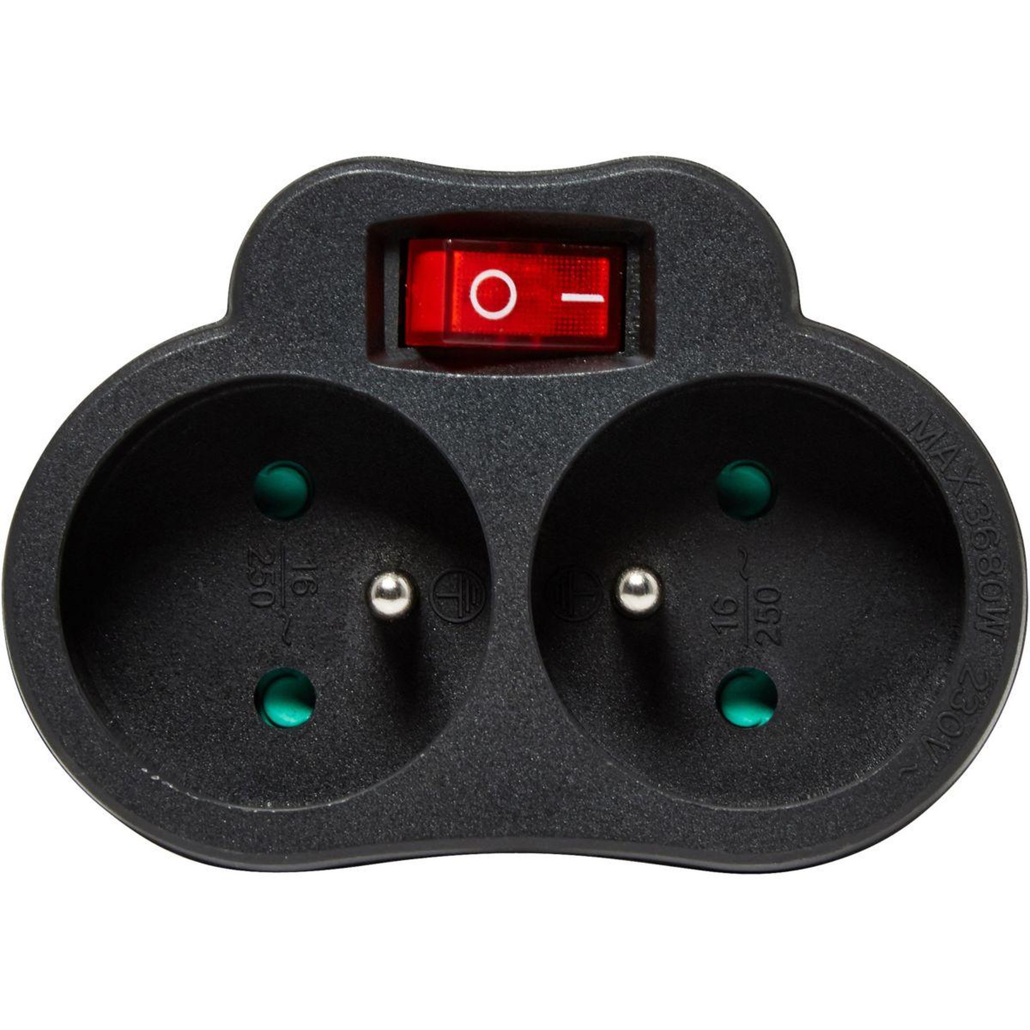 Voir la diapositive 1 : ESSENTIEL B Multiprise 2 prises 16A avec interrupteur