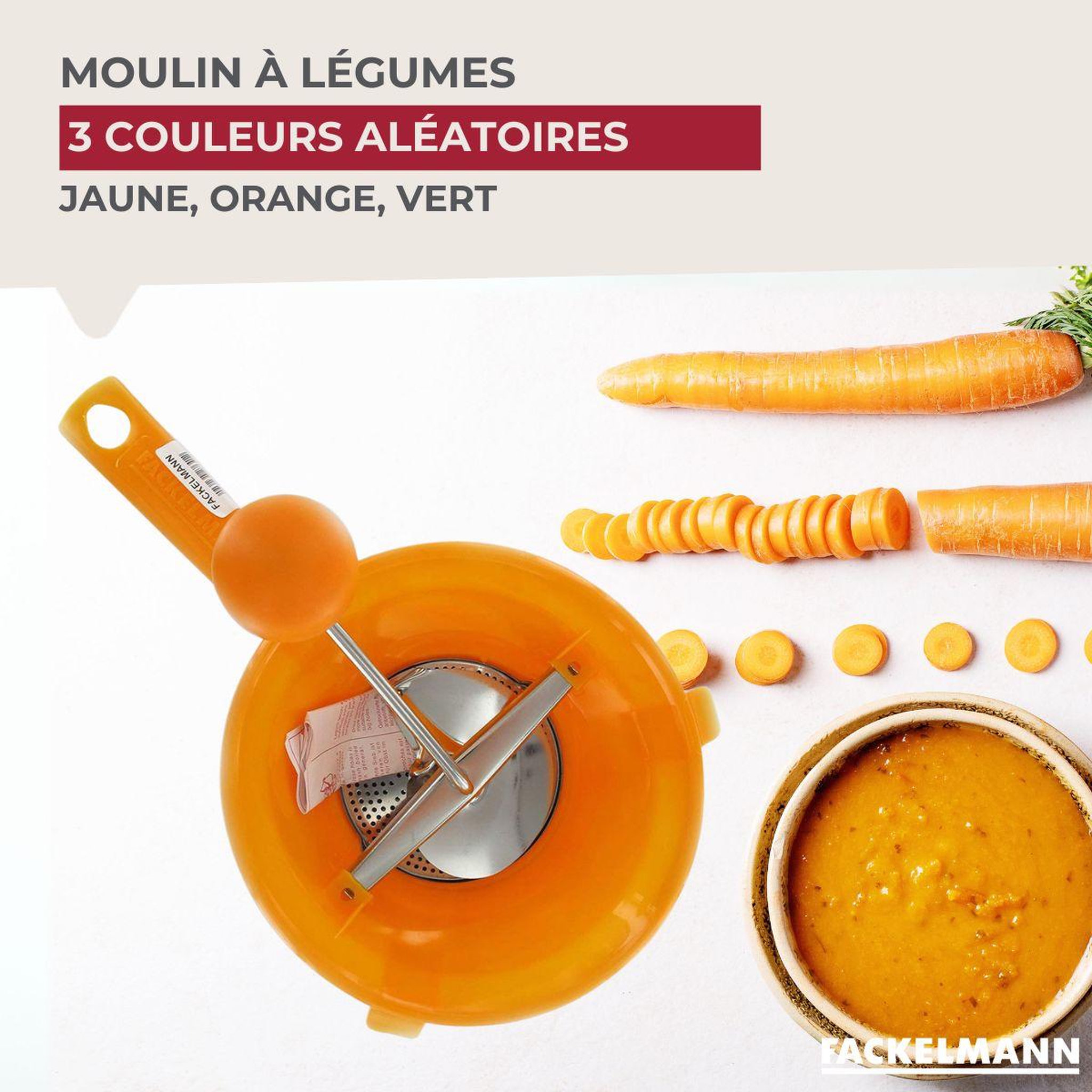 Voir la diapositive 2 : Fackelmann Moulin à légumes plastique 19 cm fackelmann handmade tradition