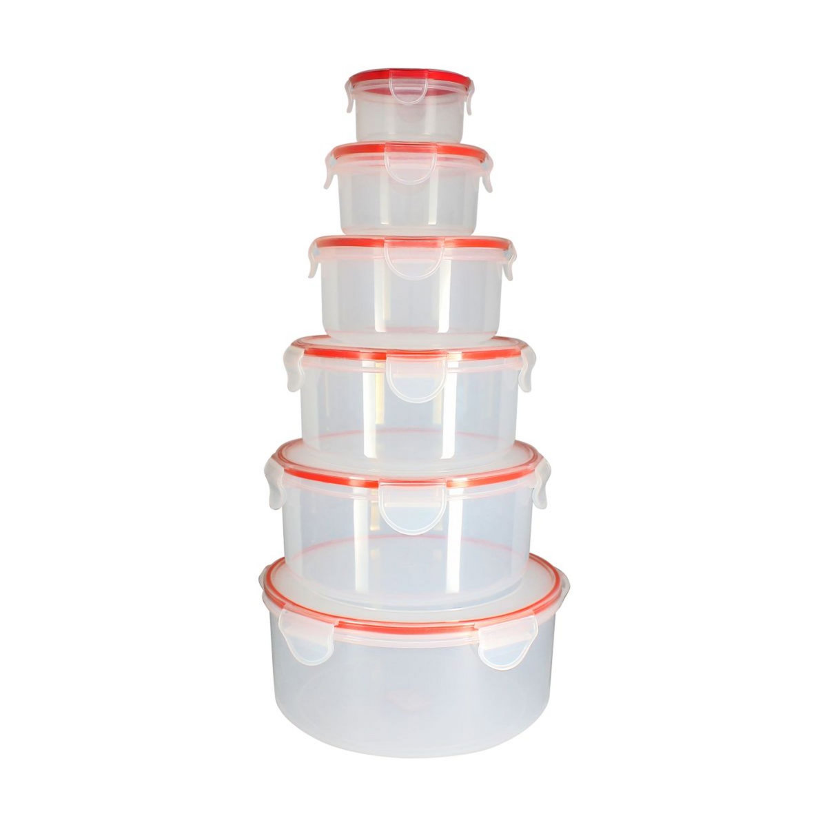 Lot de 6 boîtes rondes hermétiques en plastique