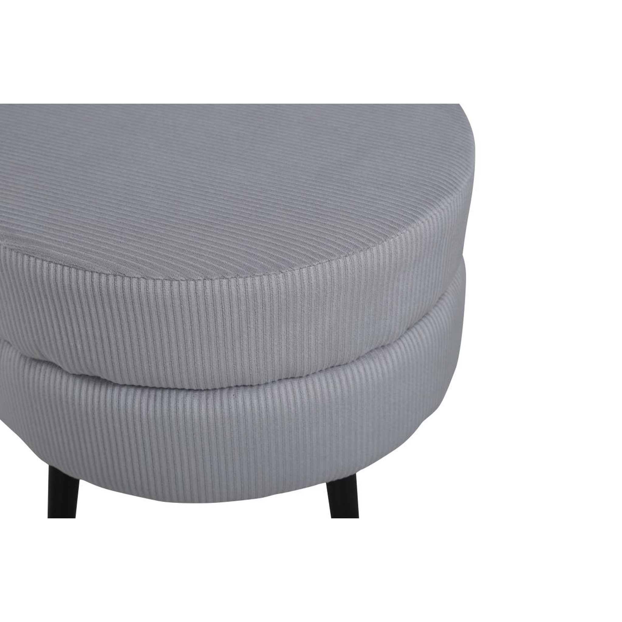 Voir la diapositive 2 : Paris Prix Pouf design en velours côtelé  pot  40cm gris
