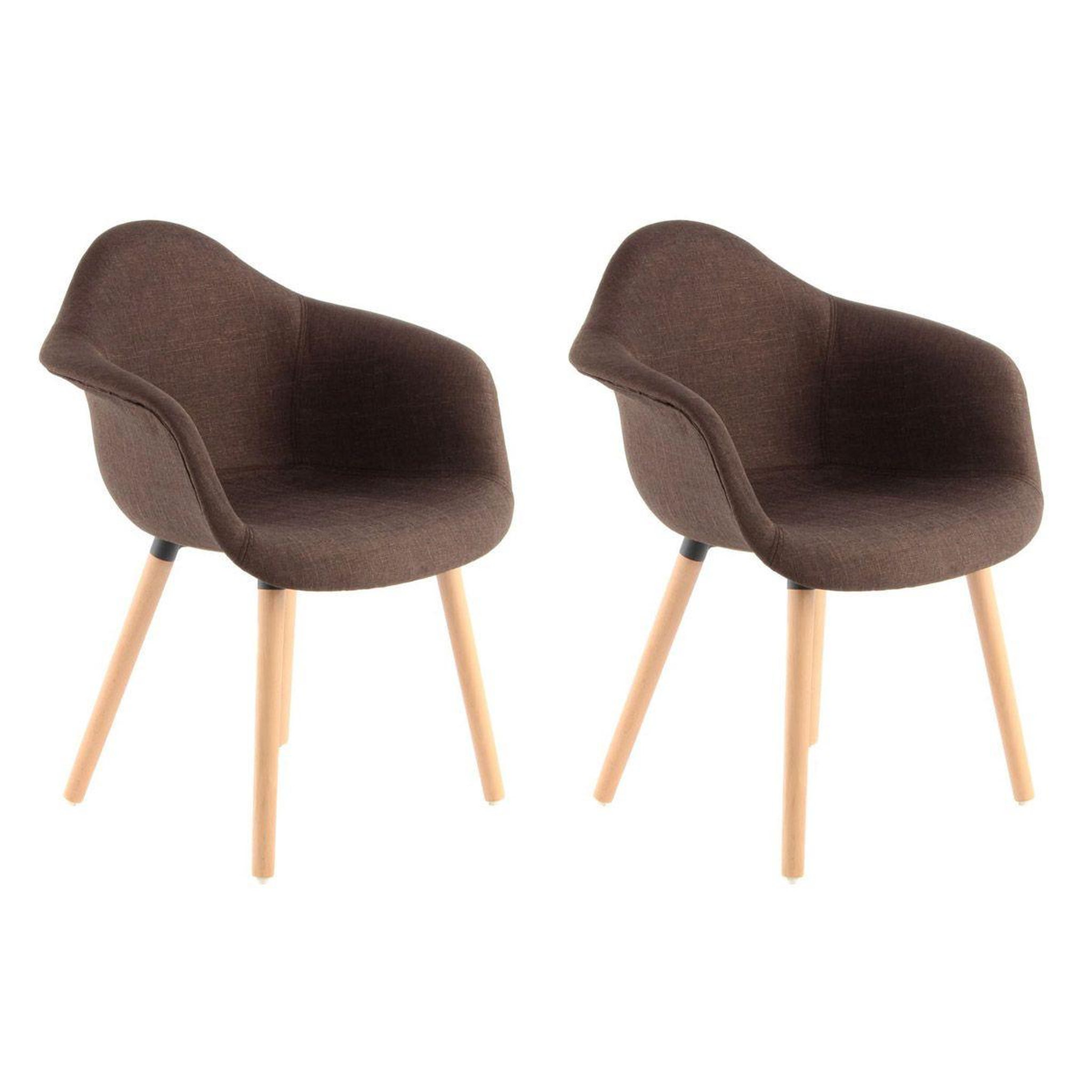 Paris Prix Lot de 2 chaises design  winston  80cm marron