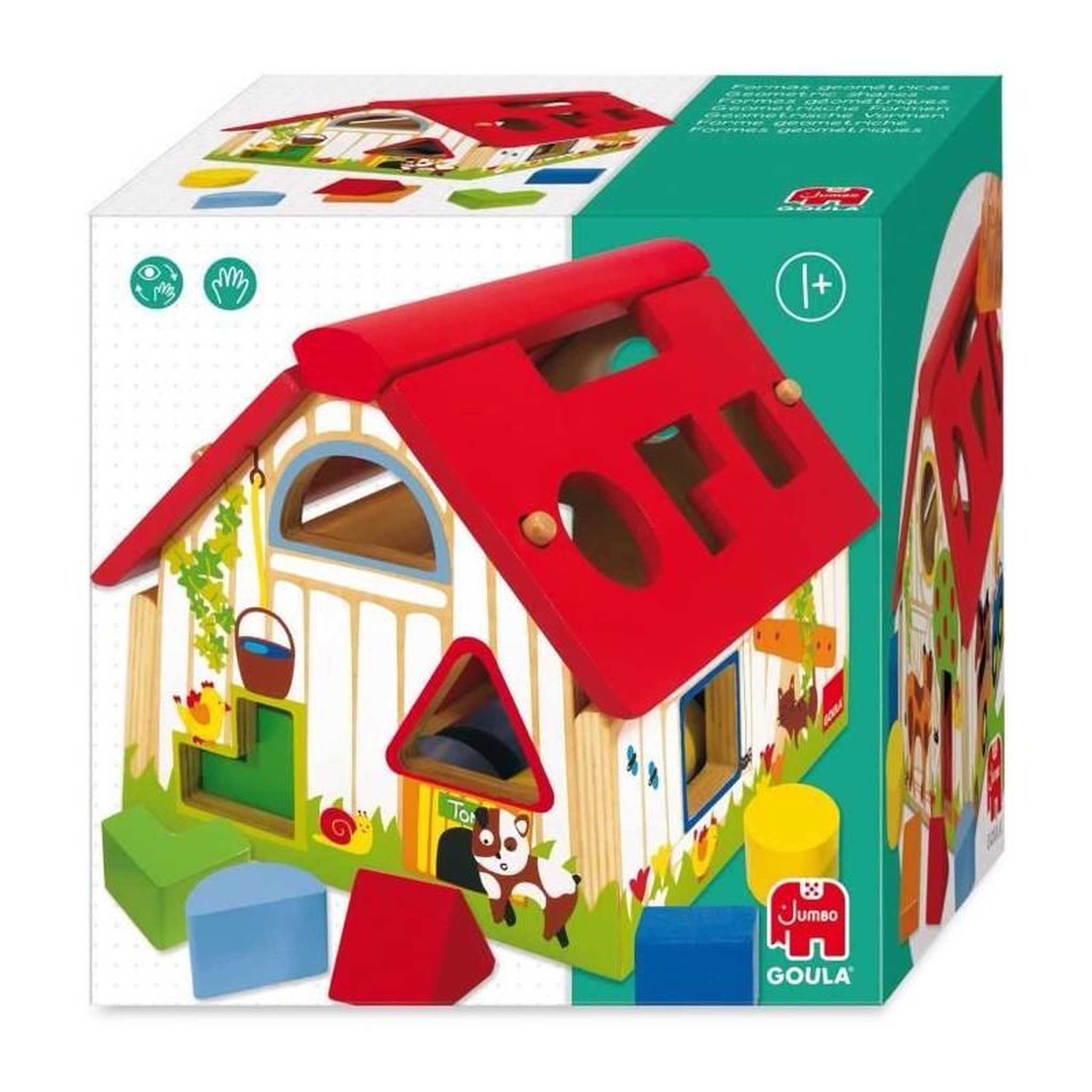 Voir la diapositive 5 : Goula Jeu d'éveil Goula Maison boîte à forme colorée