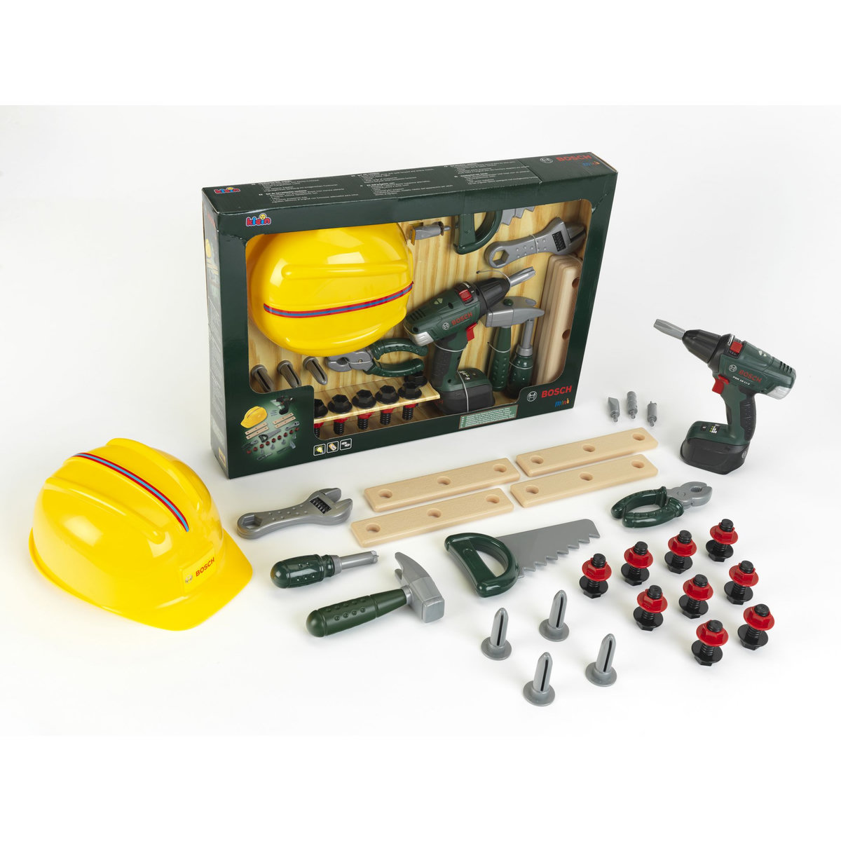 KLEIN Set Outils de bricolage avec visseuse électronique et casque - Bosch - jouet d'imitation