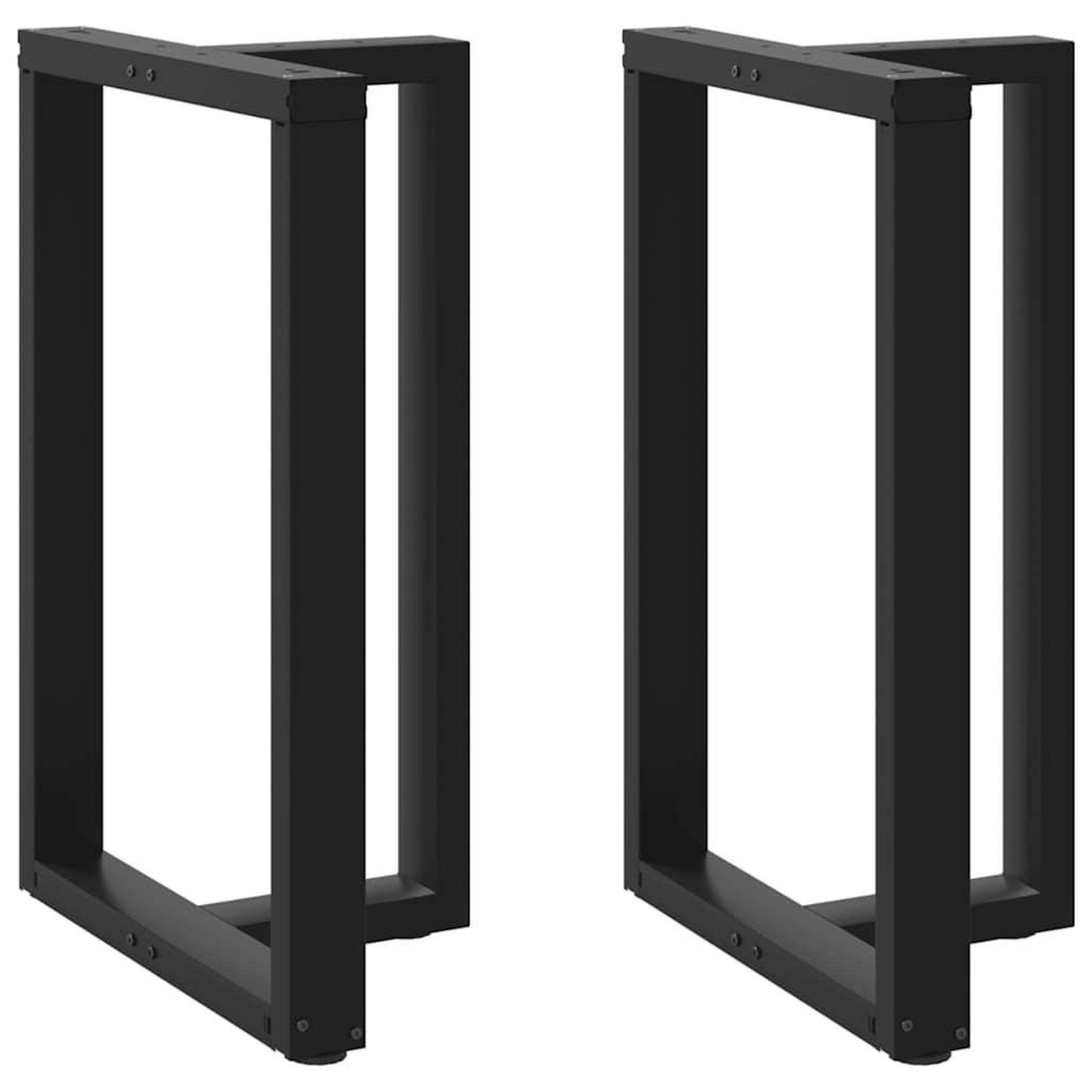 Voir la diapositive 2 : VIDAXL Pieds de table de bar forme de T 2 pcs noir 60x35x(90-91) cm