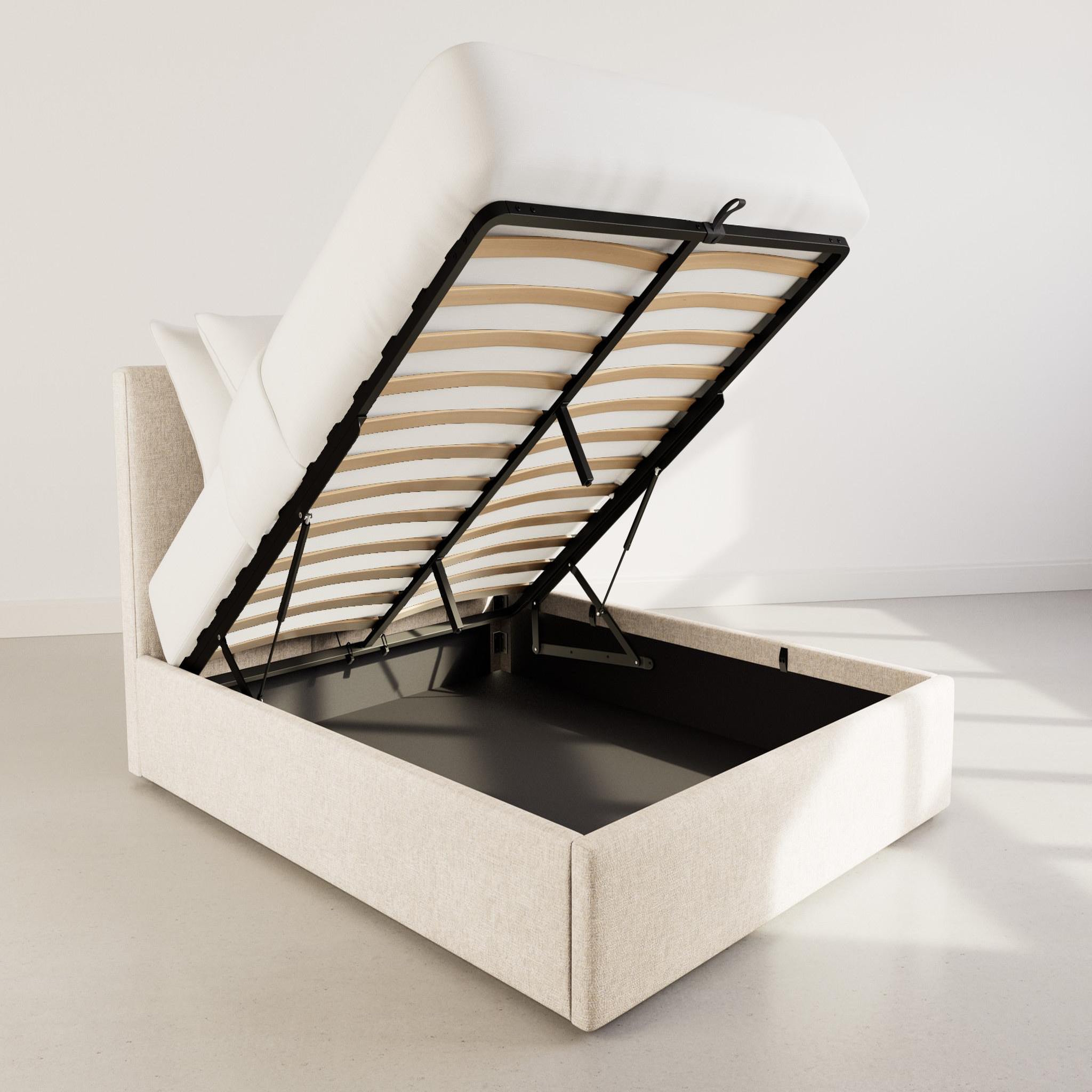 Voir la diapositive 5 : BEST MOBILIER Beanie - lit coffre queen size - 160x200 cm - en velours - sommier inclus