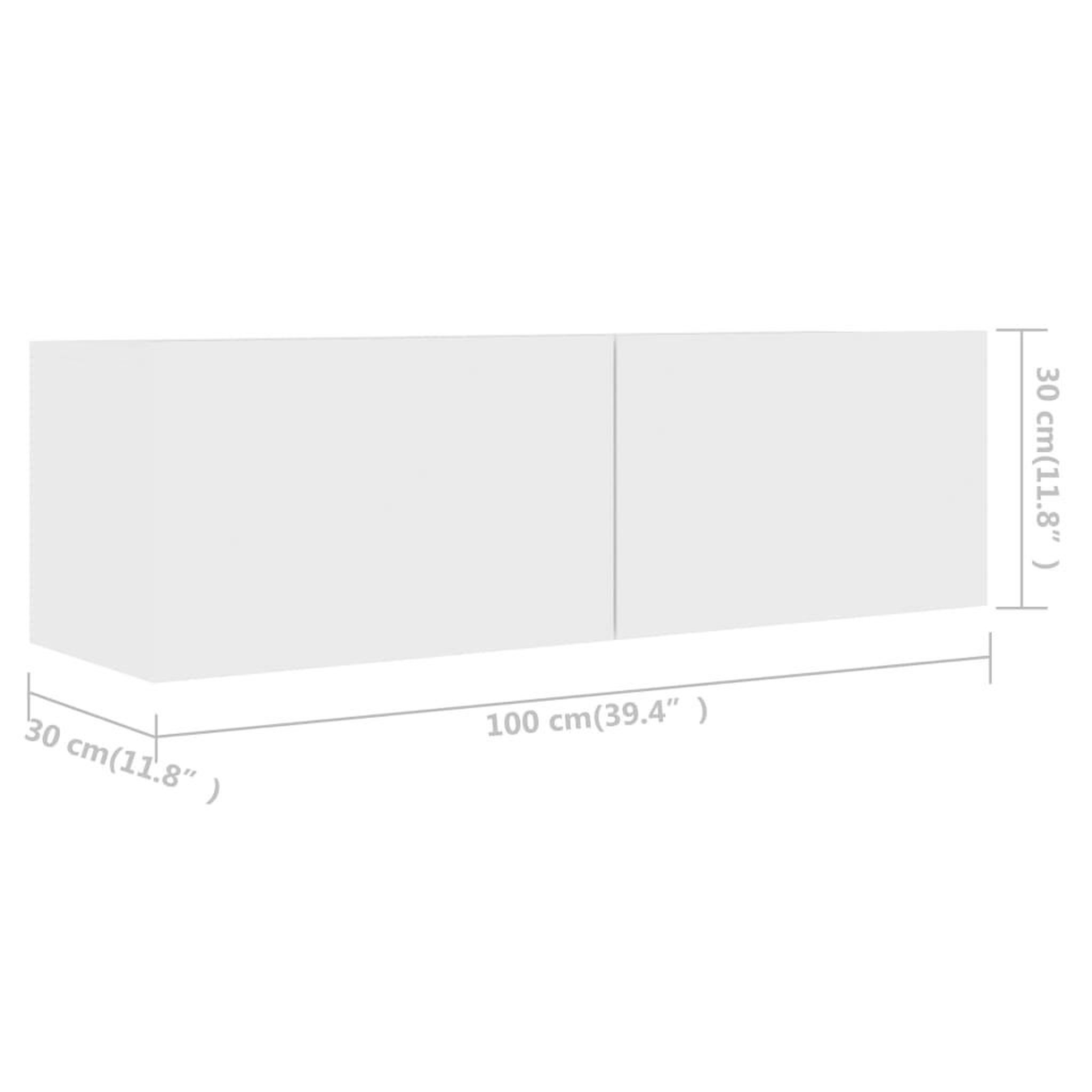 Voir la diapositive 6 : VIDAXL Meubles TV 4 pcs Blanc 100x30x30 cm Bois d'ingenierie