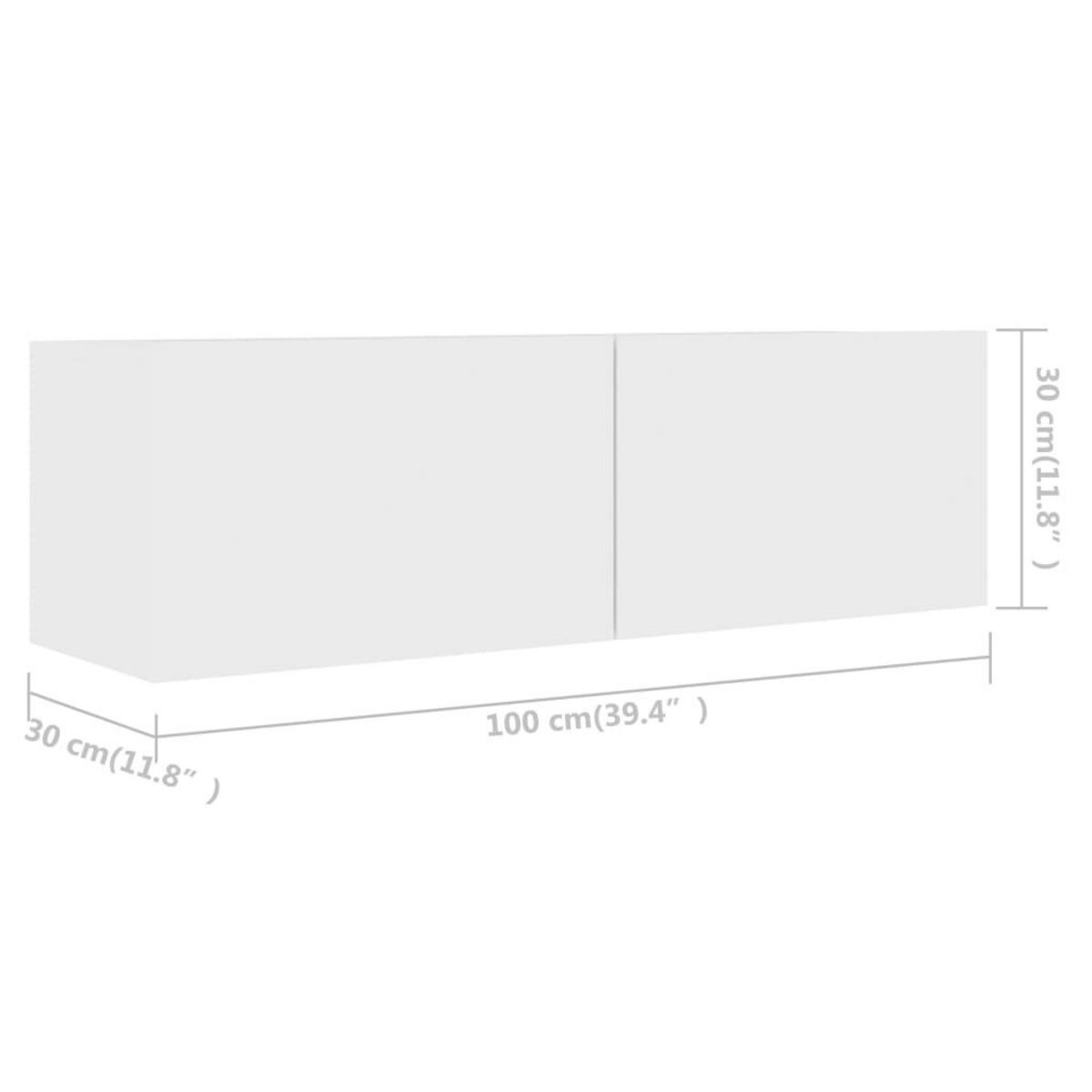 VIDAXL Meubles TV 4 pcs Blanc 100x30x30 cm Bois d'ingenierie