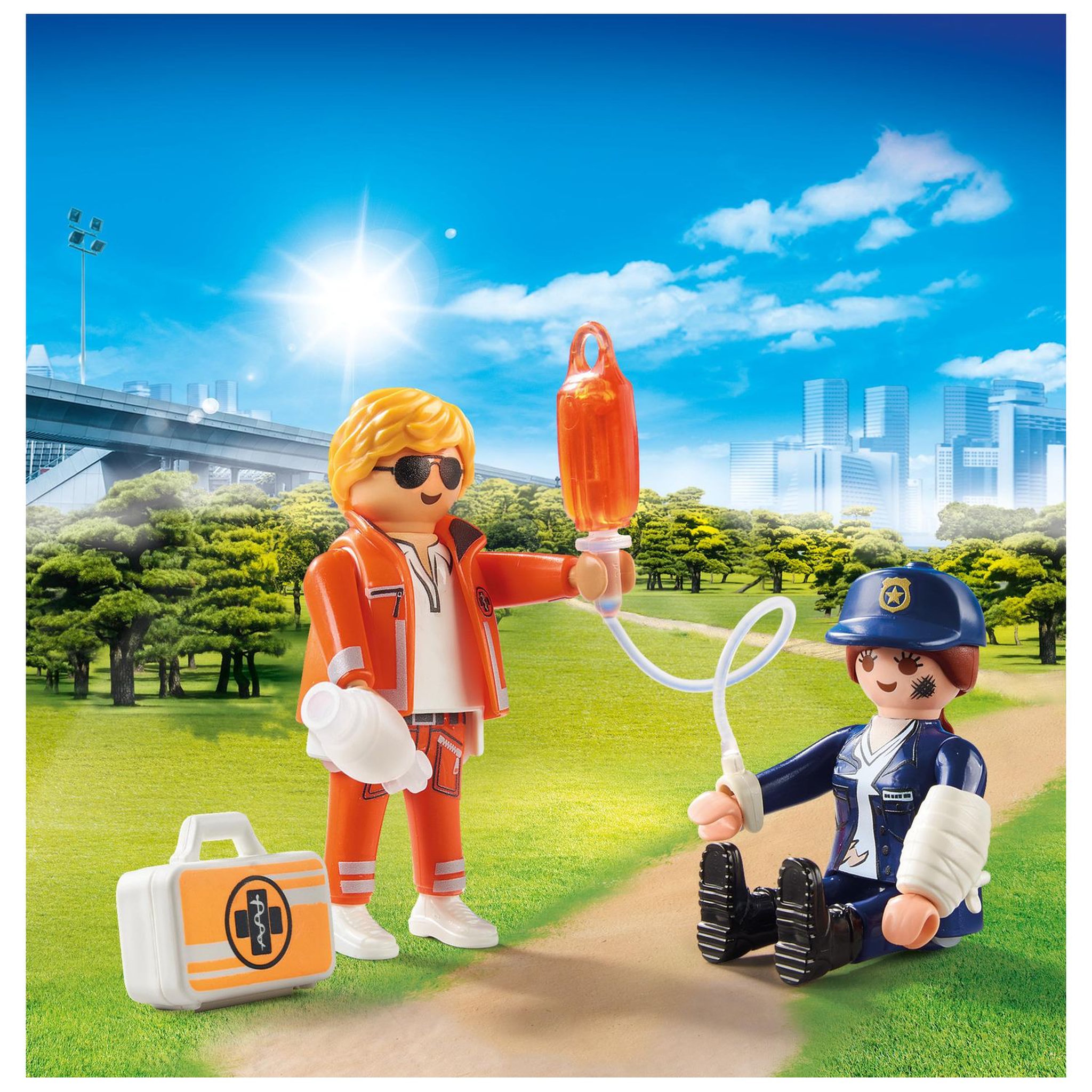 Voir la diapositive 3 : PLAYMOBIL 70823 - Duo Secouriste et policière