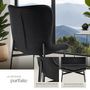 Voir la diapositive 5 : tectake Chaise rembourrée forme ergonomique avec dossier haut Tissu noir/noir