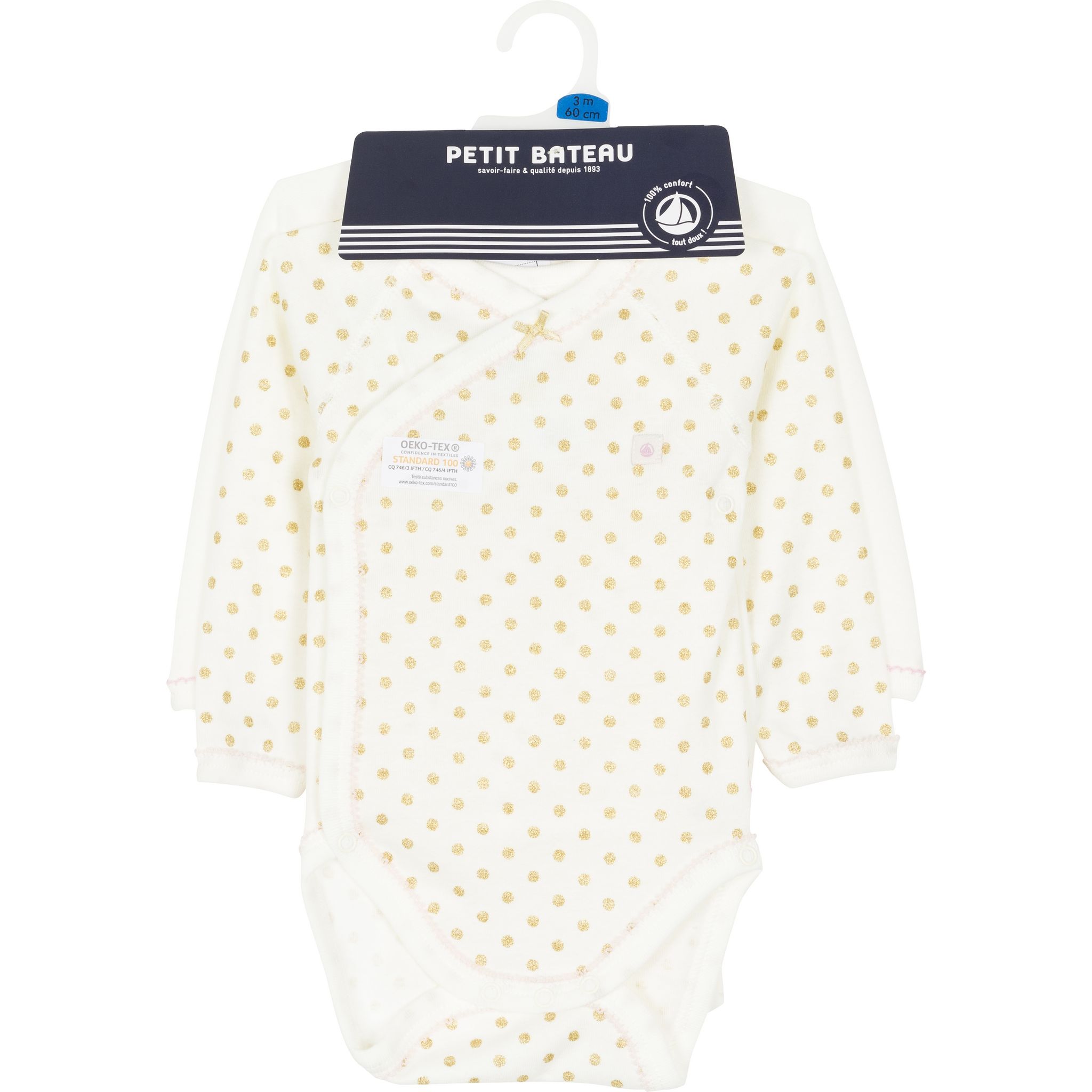 Lot 3 Paires Chaussettes Naissance Petit Bateau - Coton Bouclette, Motifs Uni - Pour Bébé Fille