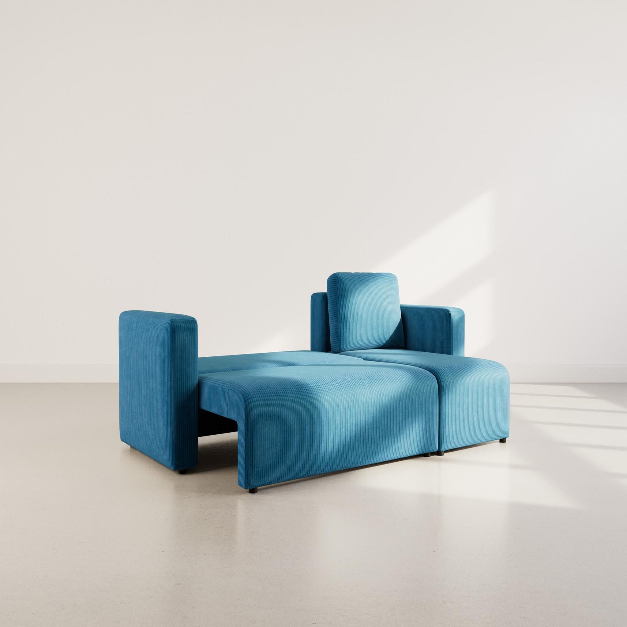 Voir la diapositive 2 : BEST MOBILIER Canopy - canapé d'angle réversible 4 places convertible avec coffre en velours côtelé