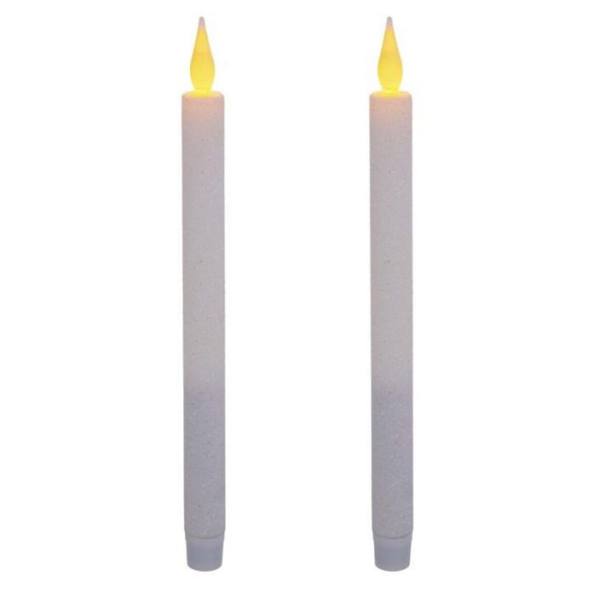 FEERIC LIGHT & CHRISTMAS Lot de 2 Bougies Cierges LED  Colorama  28cm Blanc